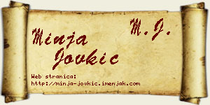Minja Jovkić vizit kartica